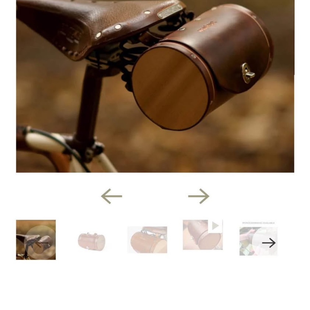 Brown Leather Bicycle Saddle Bag